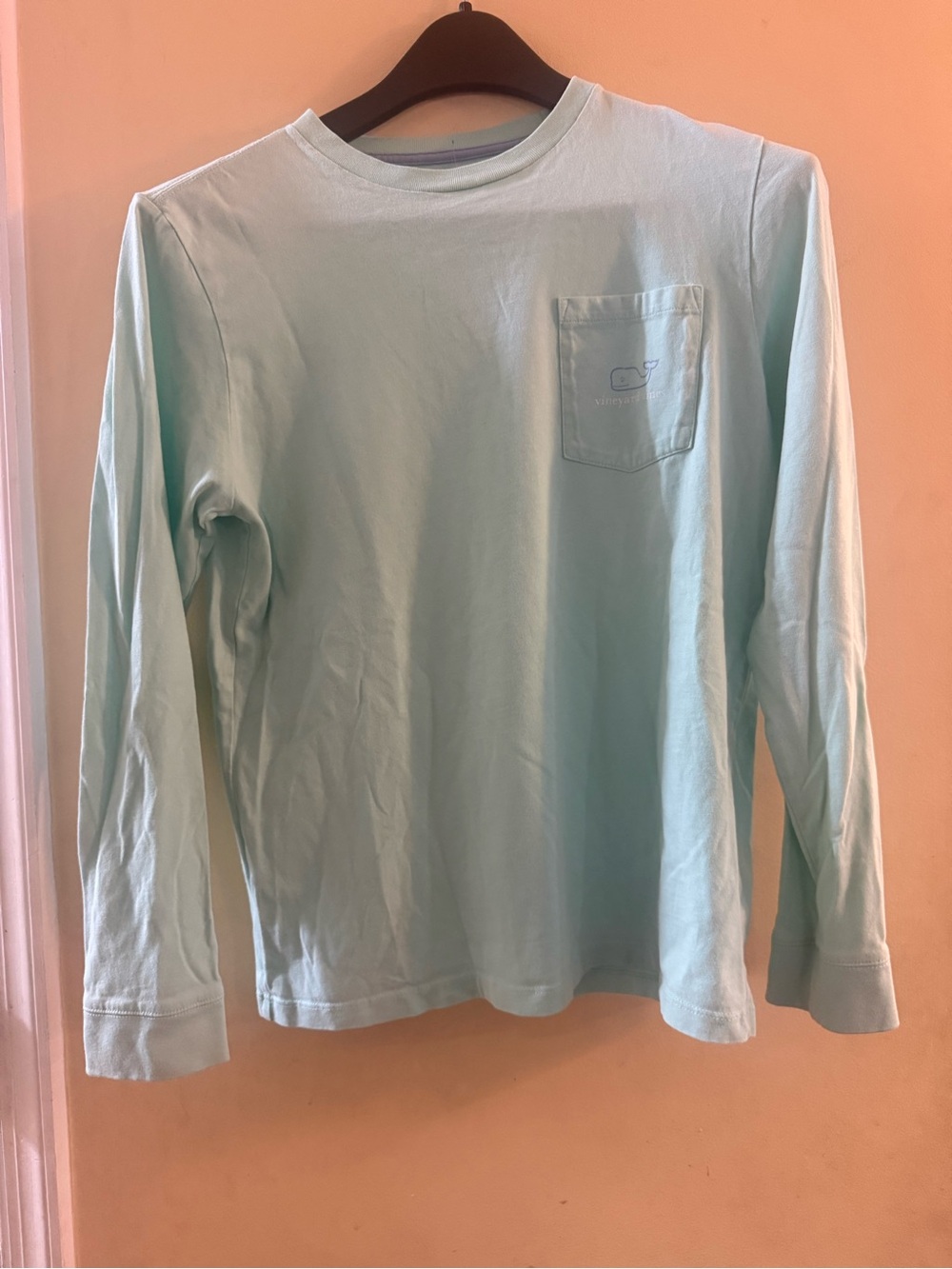 Vineyard Vines Kids Long-Sleeve Pocket Tee - Mint Green (16)